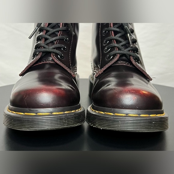 Dr Doc Martens 1460 Cherry Red Arcadia Leather Combat Boots STUNNING - Picture 9 of 16